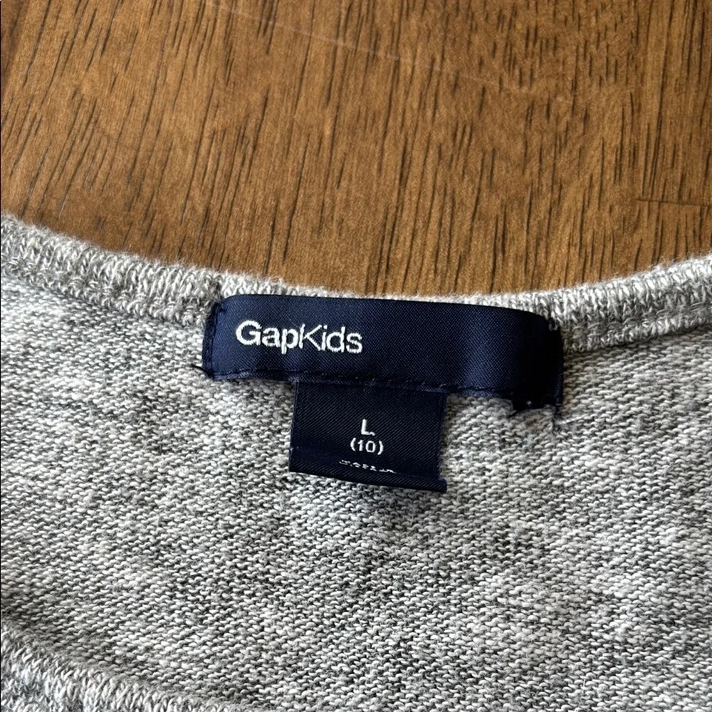 Gap Gray Short Sleeve Dress with Drawstring Waist and Pockets